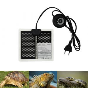 PeSandy Tapis Chauffants pour Terrariums, 15x14CM Tapis Chauffant pour Reptile avec 7 Boutons de Réglage de la Température, Coussin Chauffant pour Reptiles Tortue Serpents Lézards Geckos Grenouille (Sallie-Wong, neuf)
