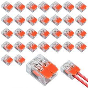 YAYNO 30PCS Connecteur &eacute;lectrique Connecteurs de Fil Compacts Borne de Connexion &Eacute;lectrique Connecteur &Eacute;lectriques Rapide Bornes de Connexion Automatique &agrave; Levier-&eacute;crou pour Fils Solides, Toronn&eacute;s (peimichen, neuf)