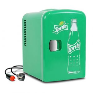 Coca Cola Sprite Mini Frigo de Chambre 4L / 6 Canettes dessus de table Portable Petit Frigo Thermoélectrique pour Boissons Nourriture Cosmetique Beauté Bureau Dortoir Voiture Voyager Camping, Vert (Koolatron International LTD, neuf)