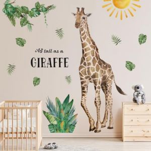 WandSticker4U&reg;- Grand stickers muraux enfants GIRAFE (100x137 cm) I Autocollant mural animaux de la jungle safari savane africain I D&eacute;co murale chambre enfant b&eacute;b&eacute; fille gar&ccedil;on cr&egrave;che XXL (WandSticker4U&reg;, neuf)