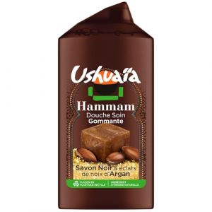 USHUAIA – Gel Douche Hydratant Hammam au Savon Noir et Argan, Douceur et Soin Intense (300 mL) - Lot de 4 - vendu par Lot (Franc shopping, neuf)