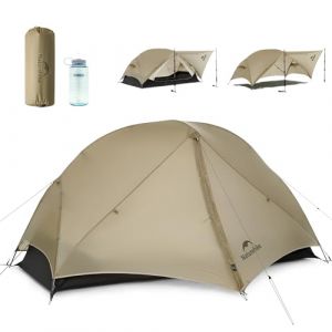 Naturehike Mongar UL Tente ultral&eacute;g&egrave;re de 1,5 kg, pour 1-2 Personne, 4 Modes d'utilisation, imperm&eacute;able, Tente de randonn&eacute;e pour Camping avec Porche, Installation Facile (Kaki, 1 Person) (Windhike Store, neuf)