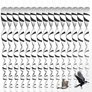BetterJonny 15Pcs R&eacute;pulsif Oiseaux, Spirale R&eacute;fl&eacute;chissante Barre Effaroucheur Oiseaux Repulsif Pigeon Effaroucheur Oiseaux 360 Degr&eacute;s R&eacute;fl&eacute;chissant Repulsif Oiseaux pour Balcon Potager Fruitiers (LC-FR, neuf)