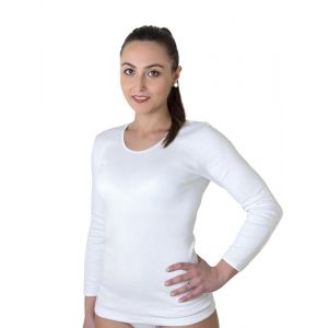 New Day intimo eccezionale &ndash; Lot de 3 Maillots de Corps Femme Manches Longues en Coton Chaud avec Dentelle macram&eacute; ou Bord Satin, Made in Italy (Satin/Blanc, L) (Petite Abeille - New Day, neuf)