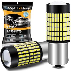 Defvnsy Ampoule P21W 1156 BA15S LED Blanc 1200Lums, 12V 24V 6W Ampoules Voiture 3014 144SMD pour Feux RV, feux diurnes, feux arrière, clignotants, feux de recul,1141 7506 1003 Compatible - Lot de 2 (Defvnsy-EU, neuf)