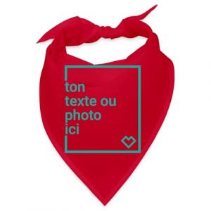 Spreadshirt Bandana Personnalisable, Cr&eacute;ez Votre Propre Design Avec Photo et Texte De Votre Choix, Foulard Personnalis&eacute; Feria, Biker, Homme ou Femme, Taille Unique, taille unique, rouge (Spreadshirt France, neuf)