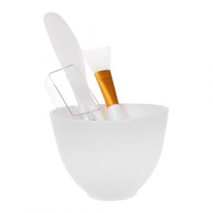 HAPINARY Bol &agrave; Masque Facial DIY 4 Pi&egrave;ces Kit Petit Bol M&eacute;langeur en Plastique Spatule, Pinceau Plat et Cuill&egrave;re Doseuse, Silicone Solide, Usage Personnel et Institut de Beaut&eacute; (Gan Gardner, neuf)