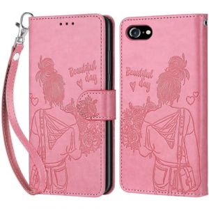 Coque pour iPhone 7 / iPhone 8 / iPhone SE 2020/2022, Housse Etui Portefeuille Cuir Multifonction, Fermeture Magn&eacute;tique &agrave; Clapet Anti-Choc Compatible avec Coque iPhone SE 2020/2022 Book - Rose (KENHONER, neuf)