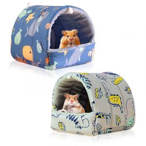 HMCEY 2 Pcs Maison Cochon d'Inde,Maison Hamster Tissu,Couchages pour Petits Animaux,Lit en Peluche Lapin,Cabane Lapin Interieur,Cachette pour Cochon d'Inde Lavables,Lits Grotte Chaud pour Chinchilla (EASYFLOW TRADE LTD, neuf)