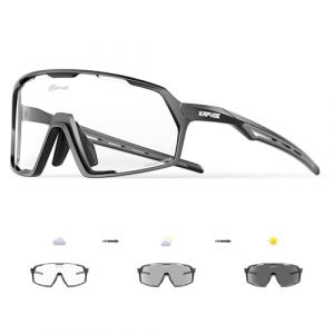 KAPVOE Lunette de Cyclisme Photochromique Homme Lunette V&eacute;lo Route TR90 Cadre Lunette VTT Femme Transparente Lunette Cycliste Protection UV400 Lunette de Soleil Sport Pour Running Course Conduite (kapvoe, neuf)