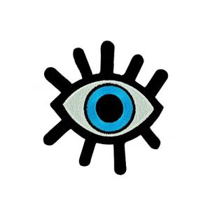 Akachafactory Patch ecusson brodé Drapeau Backpack Oeil Bleu thermocollant (Akachafactory, neuf)