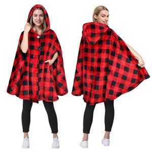 Catalonia Classy Femmes gu&eacute;pard col en Fausse Fourrure Poncho Polaire Cape Douce Chaude Confortable Cape id&eacute;e Cadeau pour Adultes Adolescentes (Haus of Plenty Europe, neuf)