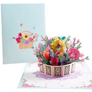 Carte Pop-up 3D, Carte Voeux Bouquet Fleurs 3D Carte Pop-Up Fleurs, Carte V&oelig;ux &Eacute;paisse Carte Voeux Bouquet Fleurs pour Mariage, F&ecirc;te Des P&egrave;res, F&ecirc;te Des M&egrave;res, Action de Gr&acirc;ces (TCCAEZ, neuf)