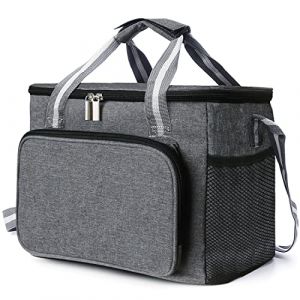 Poligono Sac Isotherme Repas 15L, Glaciere Souple Isotherme pour Femme Homme Enfant, Lunch Bag pour Bureau, École, Pique-Nique, Gris (WANGHOUYUYU, neuf)