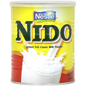 Nestlé Nido Poudre de lait entier - Crème instantanée pour café et thé, enrichie en vitamines et minéraux, sans conservateurs ni colorants - Boîte de 400g (ONE STOP THIENE, neuf)