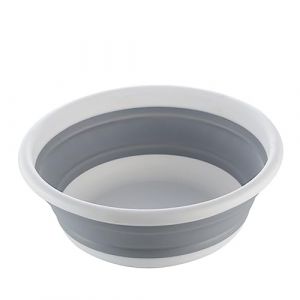 FRCOLOR Lavabo Pliable Seau Pliable Bassin Portable Pot Pour Camping Lavage De Voiture Pique- Randonnée Lavabo Gris (White Beach, neuf)