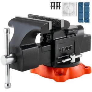 VEVOR Étau Établi Polyvalent Largeur Mâchoire 127 mm, Étau Atelier Fonte Ductile, Ouverture Maximale de Mâchoire 125 mm, avec Enclume, Base Pivotante 360°, Gorge 71 mm, pour Serrage de Tuyaux Ronds (Giaticia, neuf)