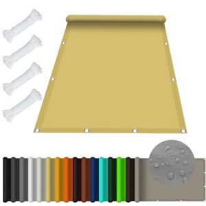 Voile d'ombrage, Toile Solaire Voile Rectangulaire 3.6 x 5 m Imperméable Protection UV 98% Toile d'ombrage Pergola Polyester pour Patio Jardin Terrasse, Couleur Crème (KOUDU Store, neuf)