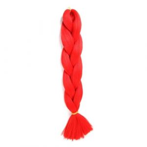 LYVQZPWLRla mode synthétique, Extensions de cheveux synthétiques tressés de 61 cm for femmes, coiffures à faire soi-même, jaune, orange, blond(Rosso) (KanHuaDeY, neuf)