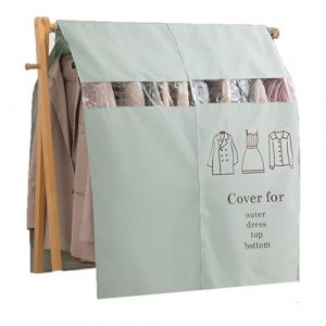 LUNAIZHUO Housse Vetement Penderie Ouverte, Housse Vetement en Polyester et Coton Respirant, Protection Anti Poussi&egrave;re pour Rangement avec Fen&ecirc;tre Transparente(Green,90x120cm/35x47in) (LUNAIZHUO, neuf)