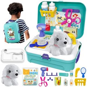 HERSITY Jouet V&eacute;t&eacute;rinaire Sac &Agrave; Dos avec Peluche Chien Jeux D'imitations Cadeau pour Enfants Gar&ccedil;ons Filles 3 4 5 6 Ans (LEFUNTOY, neuf)