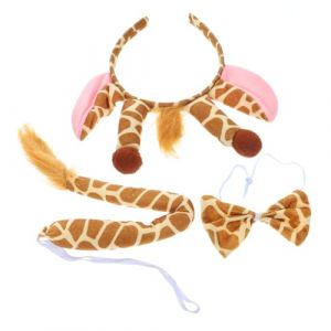 BESPORTBLE 1 Ensemble Déguisement Animal Girafe Girafe Nœud et Queue pour Garçon Fille Costume Cosplay pour Fêtes à Thème (Giovanna Baillie, neuf)