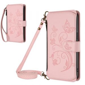 Portefeuille Etui en Cuir pour Nokia X30 5G &Eacute;tui en Cuir Flip Cover Sac &agrave; Fermeture &eacute;clair Housse 360 Coffret a Rabat Cover &eacute;tui T&eacute;l&eacute;phone Voyage Carte Cr&eacute;dit Pochette Rose (Bolong, neuf)