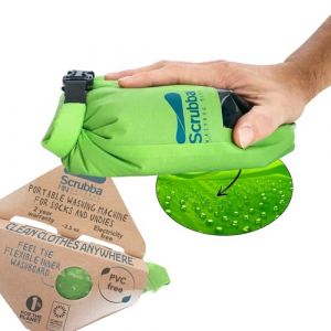 Scrubba MINI Sac Lave-Linge de Voyage - Sac de Lavage Portatif Ultra Léger pour Faire la Lessive - Mini Machine à Laver Portable Camping et Randonnée (Scrubba Europe, neuf)