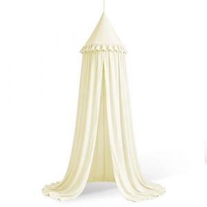 HOTUT Ciel de Lit avec Volants pour Enfants, Moustiquaire Vintage, Ciel de Lit G&eacute;ant, D&ocirc;me Romantique Princesse Tente de Lit, Couleur Unie D&eacute;coration, pour Jeux Lire Chambre &agrave; Coucher Dressing (ZHDAYA, neuf)