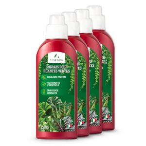 LERAVA Engrais Plantes Vertes Int&eacute;rieur (4x700ml) - Engrais Liquide Universel - Nourrit et Renforce les Plantes Vertes d&rsquo;Int&eacute;rieur - Croissance et Vitalit&eacute; Optimales - Id&eacute;al Monstera, Ficus, Pothos (Agricenter Spitaler, neuf)