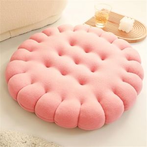 Morbuy Coussins de Jardin, Cookies Cr&eacute;atifs Coussin Exterieur, Epais Tatami Coussin Chaise Polyester Galette de Chaise pour Int&eacute;rieur Patio Coussin Chaise Exterieur (40x40cm-1PC,Rond Rose) (Morbuy, neuf)