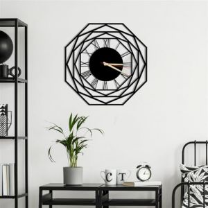 Dekory Horloge Murale en Métal Silencieuse, Pendule Murale de Style Industriel Vintage, Idéale pour Salon, Bureau, Chambre, Cuisine et Salle à Manger (70 x 70 cm, Palmilla) (Dekorywallart, neuf)