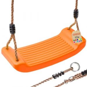 Balan&ccedil;oire, Aire de jeux, Si&egrave;ge antid&eacute;rapant, Balan&ccedil;oire en plastique, Planche &agrave; bascule (Orange) (TRIBECCO, neuf)