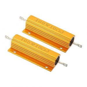 PATIKIL 100W 10 Ohm Aluminium Coque Résistance, 2 Lot Aluminium Coque Résistance Coque Case Bobiné Résistances Vis Prise Puissance Résistance, Doré (PATIKIL UK, neuf)