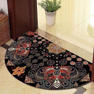 Guest Ruyunlai Tapis Absorbant Semi Circulaire Rond Moquette Tapis Entree De Sol Exterieur Deco Terrasse Paillassons Interieur pour EntréE ExtéRieur feu d'artifice Noir 60x100cm (Guest Ruyunlai, neuf)