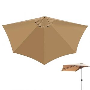 Btstil Demi-parasol de rechange, 5 baleines semi-circulaires, housse de rechange pour parasol, pour appartement, véranda, maison de ville, kaki (integrateds, neuf)