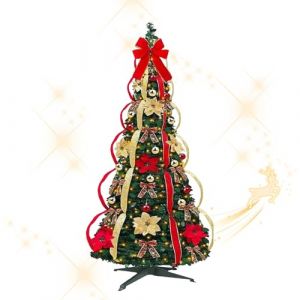 Sapin de Noel Pliable,Artificiel Lumineux Arbre Noel,Sapin Noel Pop Up Slim Sapin, Apparence R&eacute;aliste avec Branches Denses, Stable avec Base M&eacute;tallique, pour Int&eacute;rieur Ext&eacute;rieur Maison Magasin (1.2m) (EagerMinds, neuf)