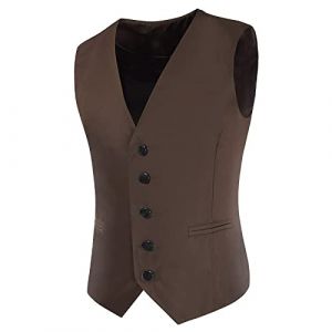Gilet Sans Manche Homme Costumes Veste Multipoche Debardeur Running Costume Cowboy &Eacute;t&eacute; Veston Gilets De Peche Pour Matelass&eacute; Manches Chasse Travail Reporter Ete Multipoches Saharienne,Caf&eacute;-1,M (aodsko, neuf)
