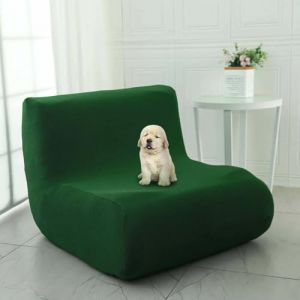 ZXLVCU Housse de Chauffeuse Extensible, Housse Fauteuil sans Accoudoir, pour Chaise Togo, Canap&eacute;s Paresseux, Anti-Rayures, Lavable en Machine (Dark Green) (ZXLVCU品牌已备案, neuf)