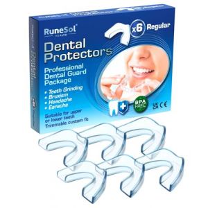 Runesol Goutiere Dentaire Bruxisme,6 x Régulier Gouttiere pour Dent, Protecteurs Buccaux pour Bruxisme Adulte, Gouttieres pour les Dents, Gouttière Bruxisme, Goutieres Dentaires (Buydefinition, neuf)