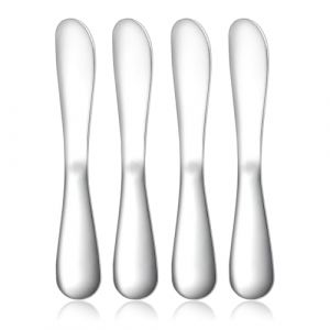 Arvoni 4 Pièce Couteaux à Beurre, Couteau Beurre Tartineur en Acier Inox Facile à Nettoyer, Couteau à Beurre Ergonomique pour Enfants, Petit-Déjeuner, Fromage, Pâtisserie (XingJiaHongSheng, neuf)