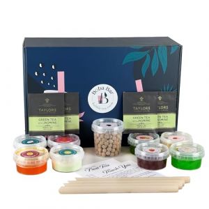 Picnic Mixed - Kit Bubble Tea (4 personnes) avec 4 - Saveurs de thé mélangées, 4 - Popping Boba & Jelly, Bubble Tea aux perles de tapioca | 2 - Fiches de recettes de Boba Bar London. (Boba Bar London, neuf)