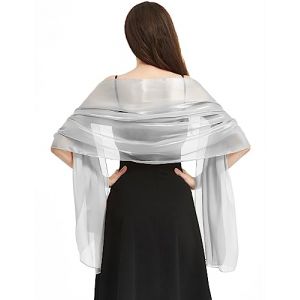 heekpek Chale Femme Mariage &Eacute;charpe Ch&acirc;le &Eacute;tole Mariage Wrap Foulard pour Soir&eacute;e C&eacute;r&eacute;monies F&ecirc;tes Mariage Demoiselles D'honneur, Gris, Taille unique (HKPK, neuf)