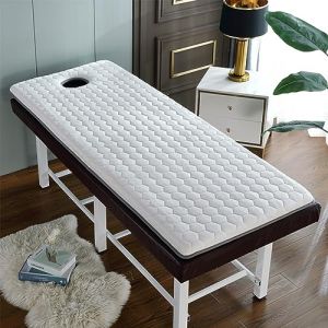 LXJDDLD Protection De Table Massage De Station Thermale,Surmatelas en Mousse Mémoire De Forme pour Table Massage,Matelas Beauty Bed avec Trous,Tête Carrée,3 Options D'épaisseur,Blanc,70x180cm 6cm (JingJieZuBaiHuoJingXiaoBu, neuf)