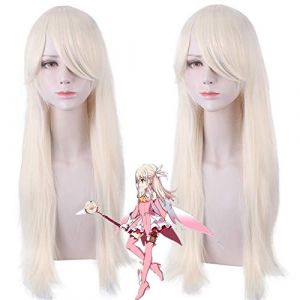 Perruque de cosplay FGO Fate/Kaleid Liner Illyasviel de Unique Cosplay Perruque Fate Stay Night Cheveux synthétiques Perruque Halloween Party Costume Perruques + Perruque C ZF70-1 (GUANBAIJI1982, neuf)