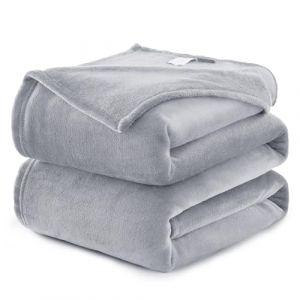 WAVVE Plaid Couverture Polaire Flanelle en Microfibre, Jeté de Canapé 130x150 Gris Clair, Couverture lit Jete de Canape 1 Personne, Plaid Fourrure Petit Chaud et Doux en Peluche, 150x130 (Wavve EU, neuf)