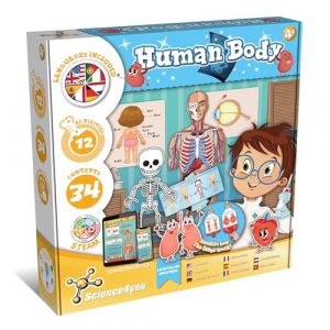 Science4you Corps Humain Kit – Découvrez Les détails du Corps Humain, Trouvez Toutes Les Curiosités des Organes, Squelette et des Systèmes avec Kit Scientifique, Cadeau pour Enfants de 4 5 6 7+ (BJouet, neuf)