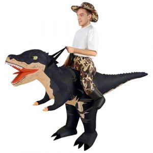 Alaoo Costume Gonflable de Dinosaure Camouflage, Costume Dinosaure Adulte（Chapeau Inclus）, Costume Gonflable Raptor, pour F&ecirc;te d'halloween, F&ecirc;te de No&euml;l, Cosplay Unisexe, Adulte-Noir (Alaoo, neuf)