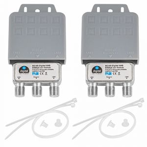 HB-DIGITAL DiseqC Commutateur avec bo&icirc;tier de protection contre les intemp&eacute;ries Full HDTV 3D 4K UHD (HB-DIGITAL, neuf)