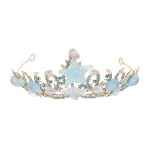 Ipetboom Couronne de Princesse Sir&egrave;ne avec Strass Diad&egrave;me &Eacute;toile de Mer Coiffe de Mari&eacute;e pour Femme Accessoire de D&eacute;guisement pour F&ecirc;te (hikarish, neuf)